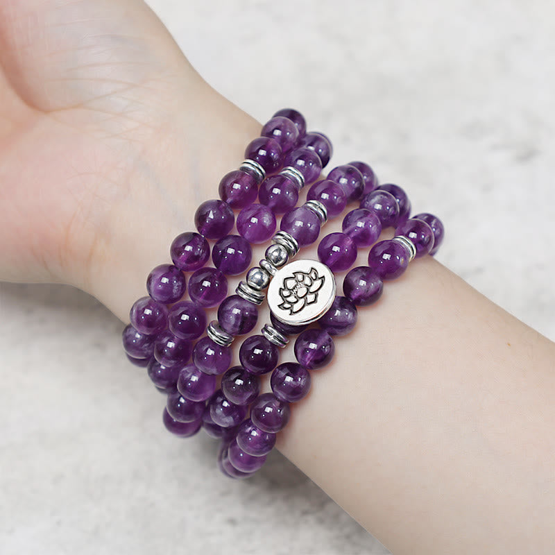 KarmaRipple's Authentic Amethyst Purification Mala Bracelet p5