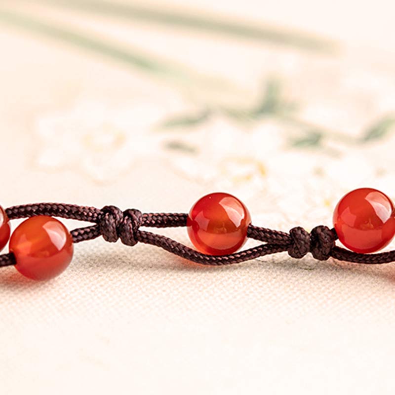 KarmaRipple's Red Agate Moss Agate Cinnabar Calm Bracelet p17