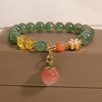 KarmaRipple's Authentic Green Strawberry Quartz Love Peach Talisman Bracelet