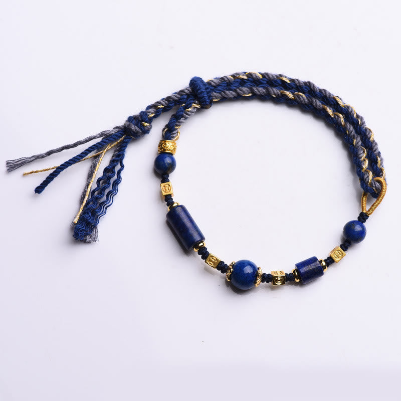 KarmaRipple's Handmade Authentic Lazurite Bead Positive Rope Bracelet p8