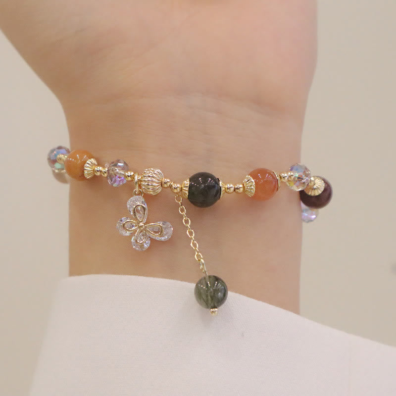KarmaRipple's Authentic Fu Lu Shou Rainbow Gemstone Rutilated Quartz Wealth Butterfly Talisman Bracelet p9