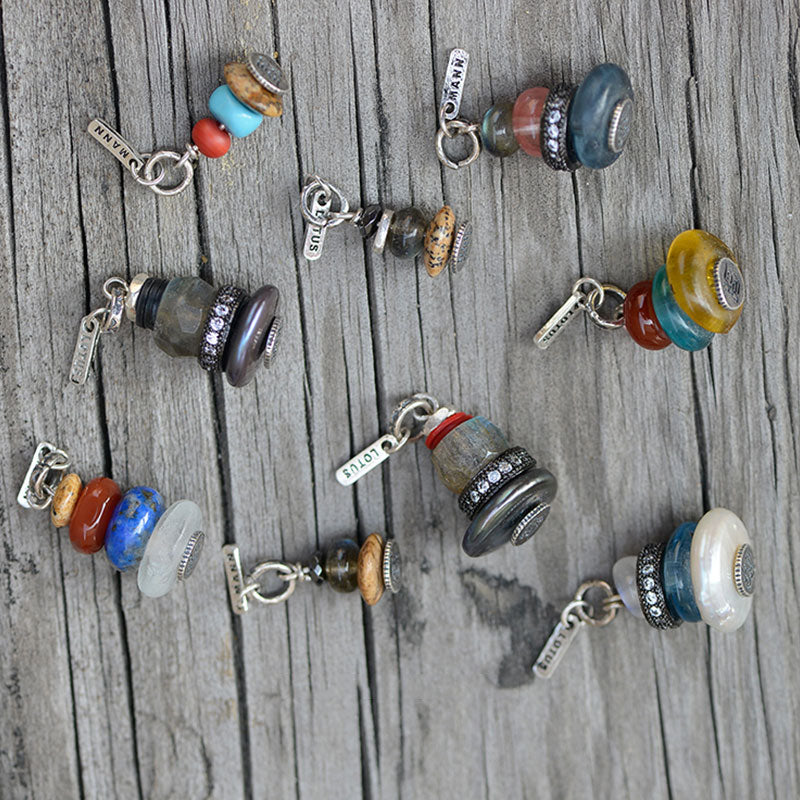 KarmaRipple's Zen Cairn Labradorite Various Crystals Calm Necklace Pendant p20