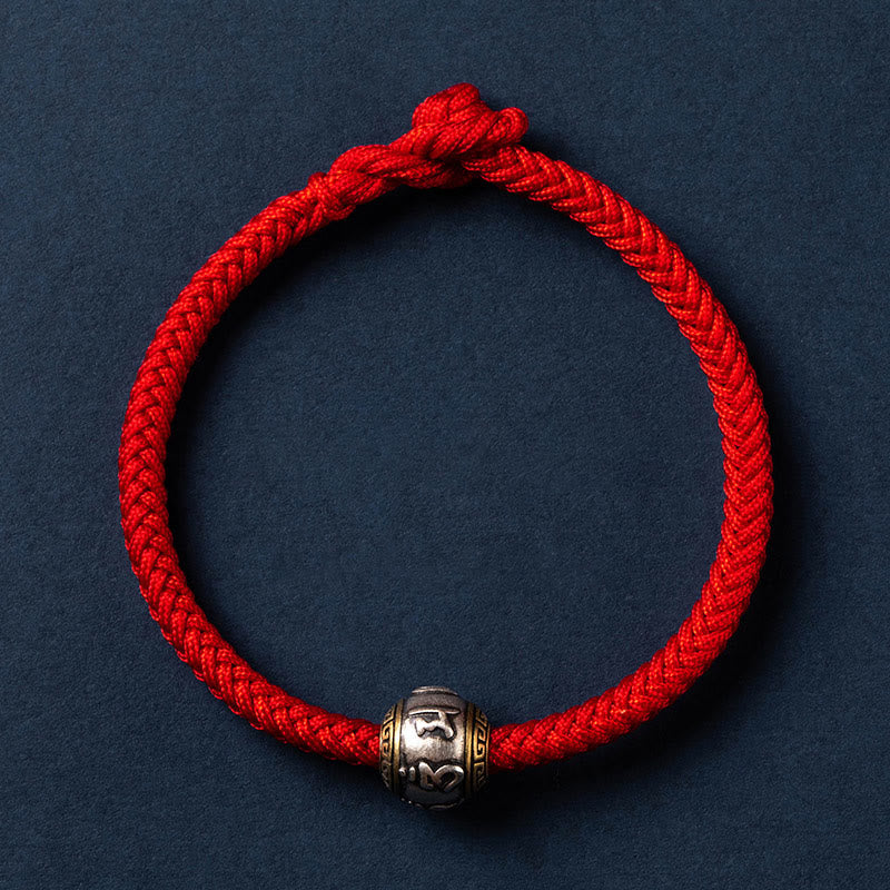KarmaRipple's 925 Sterling Silver Tibet Handmade Om Mani Padme Hum Fortune Protection King Kong Weave Woven Bracelet p44