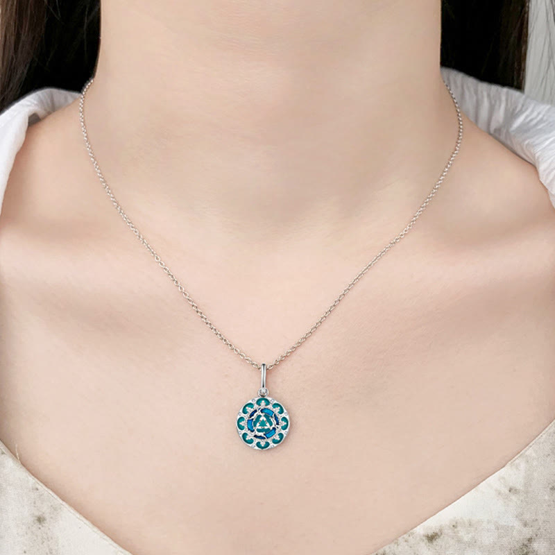 KarmaRipple's 925 Sterling Silver Round Turquoise Three Rabbits Balance Pendant Necklace p7