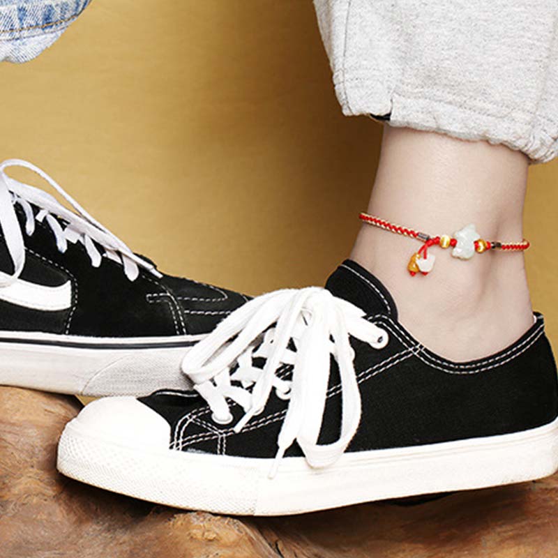 KarmaRipple's Chinese Zodiac Jade Prosperity Red String Bracelet Anklet p14