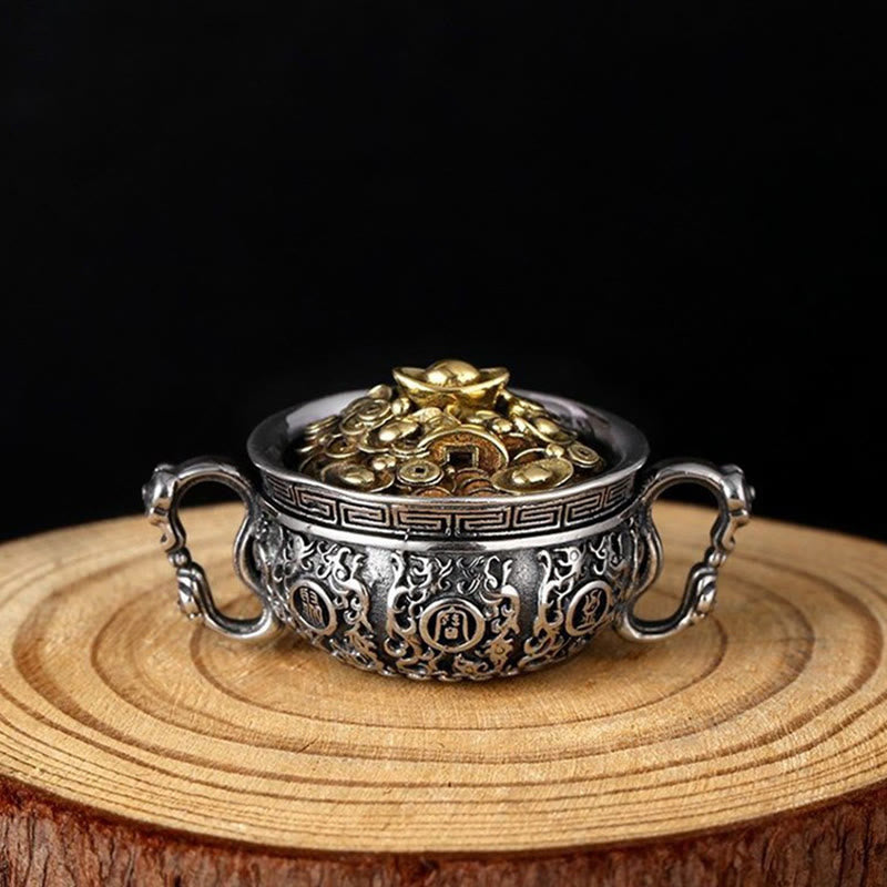 KarmaRipple's Treasure Bowl Bronze Coin Ingots Wealth Pendant Necklace p12