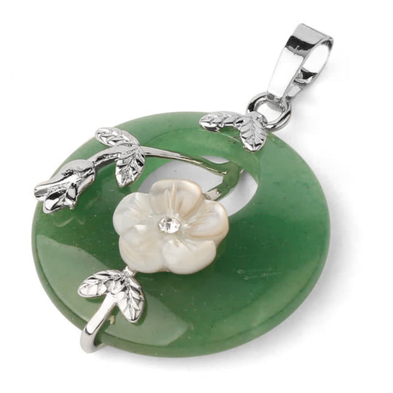 KarmaRipple's Various Gemstone Amethyst Green Aventurine Flower Balancing Pendant Necklace p2
