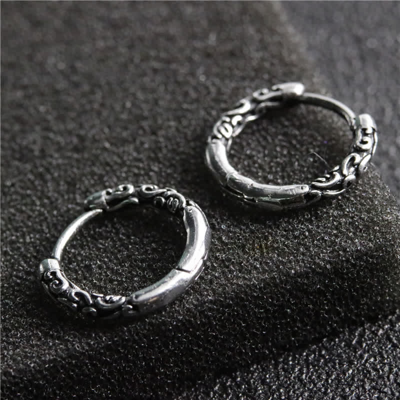 KarmaRipple's Viking Celtic Hoop Titanium Steel Balance Earrings p1