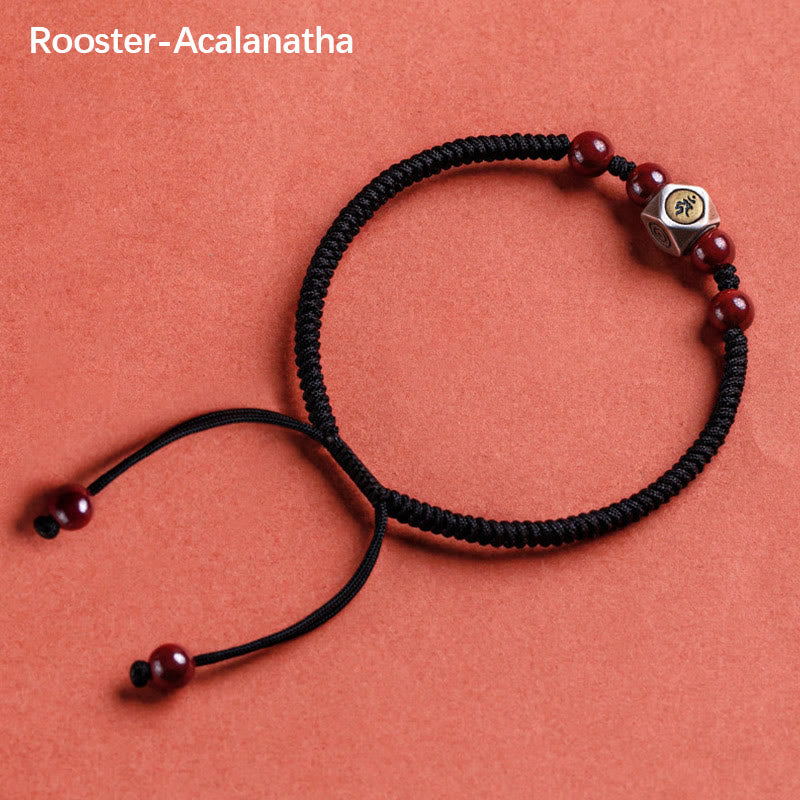 KarmaRipple's 925 Sterling Silver Chinese Zodiac Natal Buddha Cinnabar Calm Bracelet p14