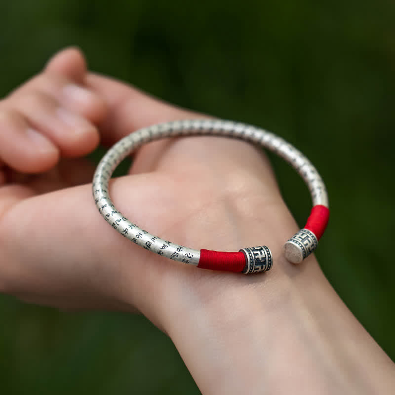 KarmaRipple's Tibet Om Mani Padme Hum Fortune Red String Bracelet Bangle p5