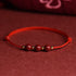 Three Cinnabar Bead / Red / Bracelet(Wrist Circumference 14-18cm)