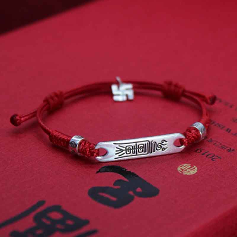 KarmaRipple's 925 Sterling Silver Red String Fortune Strength Braid Bracelet p7