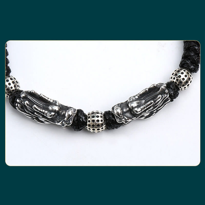 KarmaRipple's 999 Sterling Silver Double Dragon Fortune Handmade Woven Bracelet p9