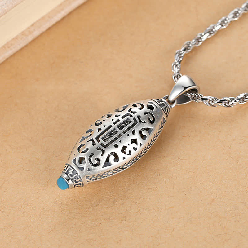 KarmaRipple's Tibet Om Mani Padme Hum Protection Pendant Rotatable Necklace p5