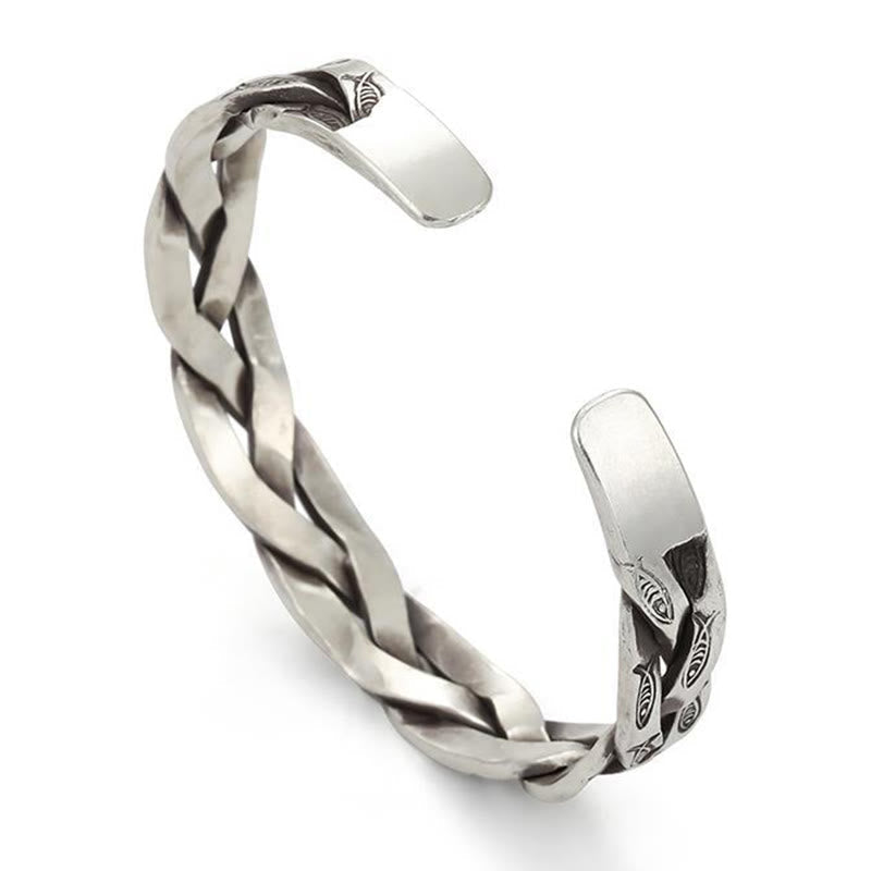 KarmaRipple's Koi Fish Twisted Design Fortune Wealth Cuff Bracelet Bangle p3