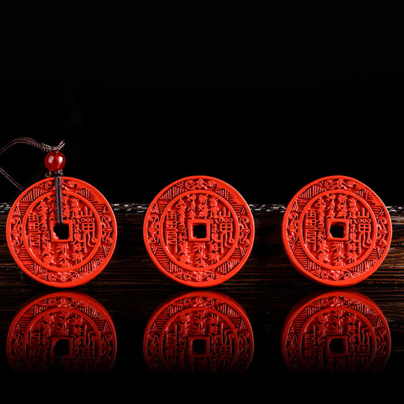 KarmaRipple's Authentic Cinnabar Mountain Ghosts Spend Money Bagua Design Blessing Pendant Necklace p7