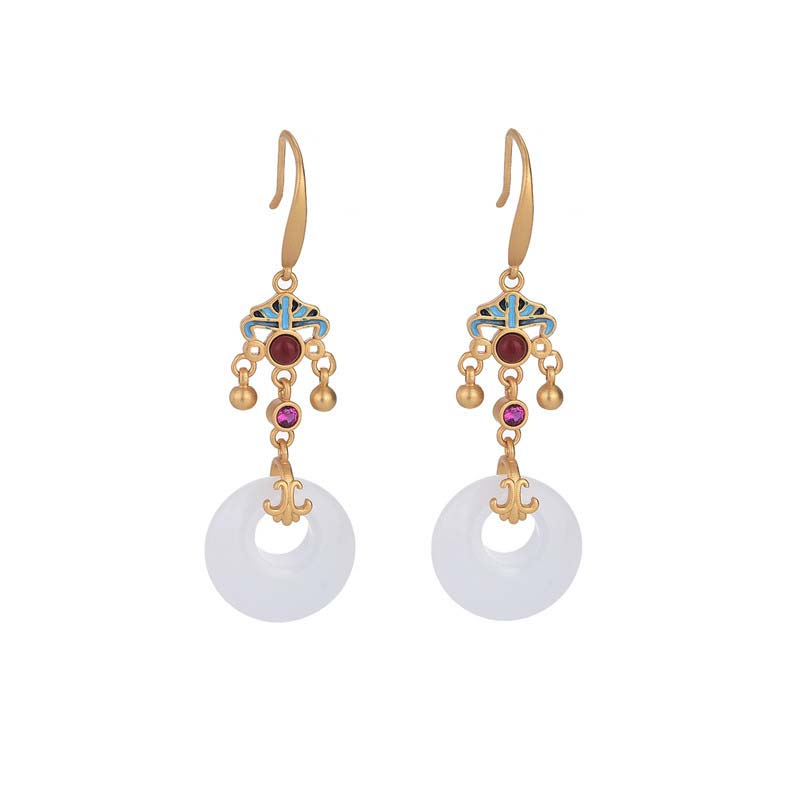 KarmaRipple's FengShui Ivory Jade Blessing Drop Earrings p9