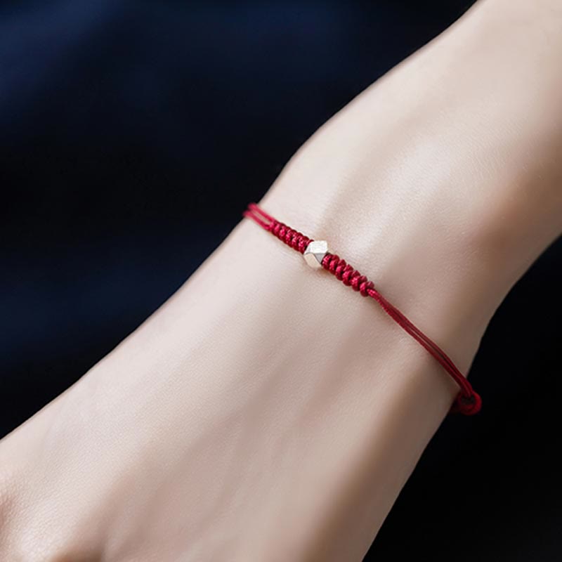 KarmaRipple's 925 Sterling Silver Fortune Bead Protection Red String Woven Bracelet p11