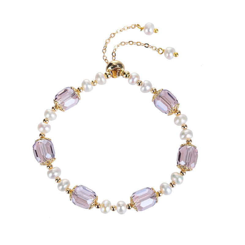 KarmaRipple's Authentic Amethyst Pearl Peace Balancing Chain Bracelet p8