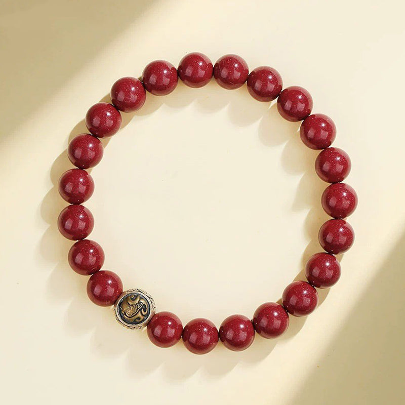 KarmaRipple's 925 Sterling Silver Authentic Cinnabar Four Beasts Blessing Bracelet p9