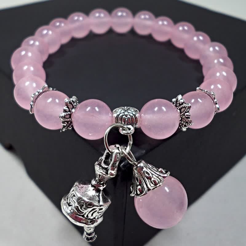 KarmaRipple's Vintage Gemstone Chalcedony Stone Energy Beaded Bell Talisman Bracelet p14