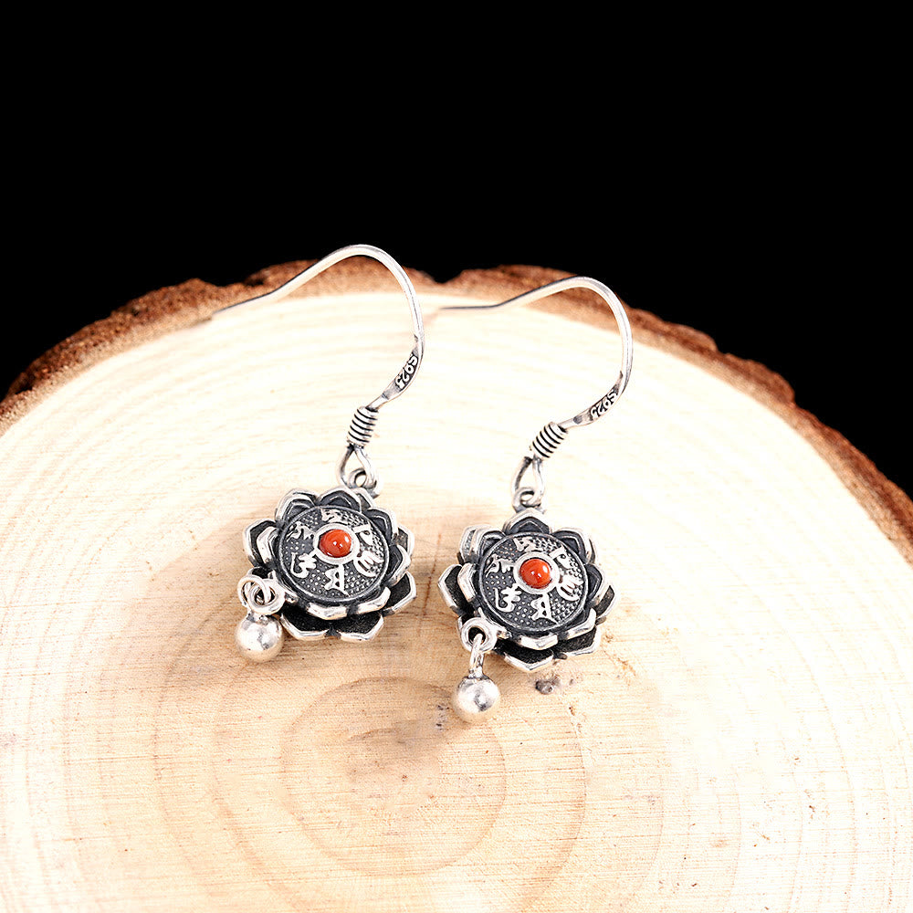 KarmaRipple's 925 Sterling Silver Om Mani Padme Hum Lotus Peace Pendant Necklace Earrings p6