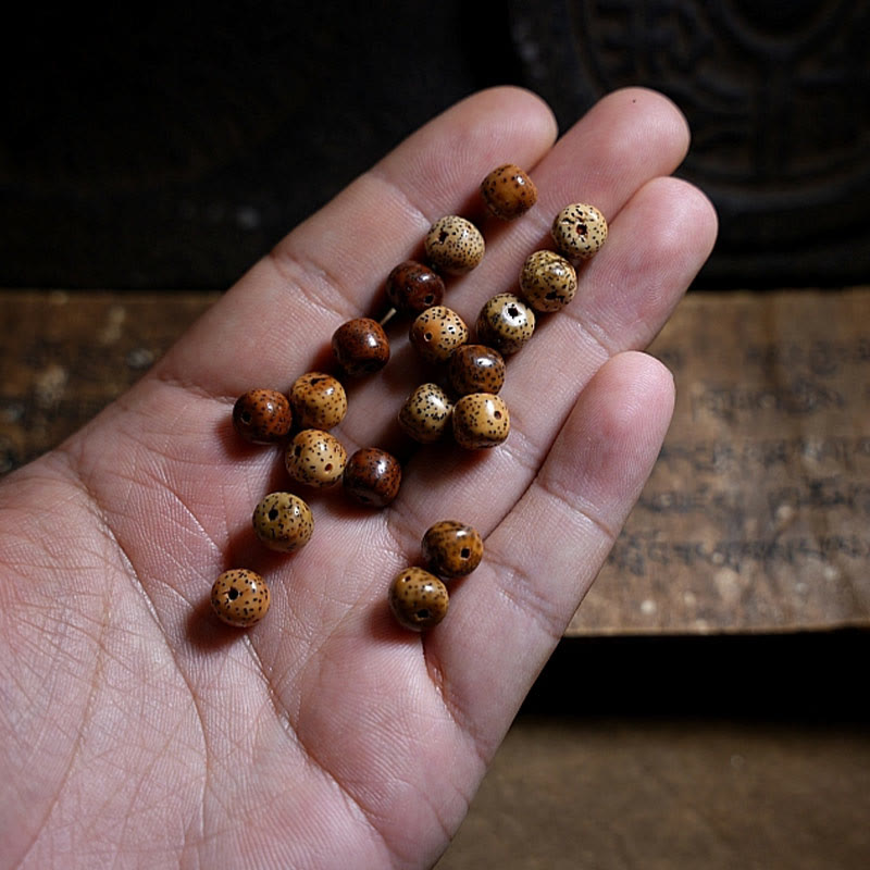 KarmaRipple's Tibetan Bodhi Seed Amber Dzi Bead Agate Zakiram Goddess of Wealth Beadwork Triple Wrap Bracelet p15