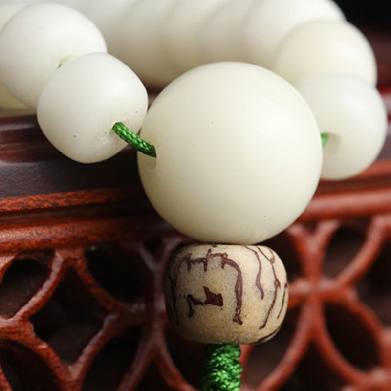 KarmaRipple's Ivory Jade Bodhi Lotus Mala Balance Pendant Bracelet p10