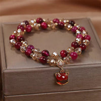 KarmaRipple's Red Tiger Eye Fox Protection Double Wrap Bracelet