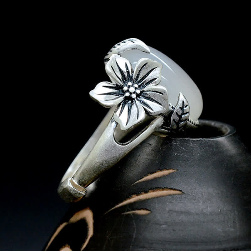 KarmaRipple's 990 Sterling Silver Authentic Chalcedony Plum Positive Balance Ring p16