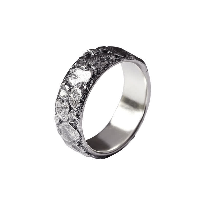 KarmaRipple's Rock Pattern Fortune Blessing Bronze Ring p13