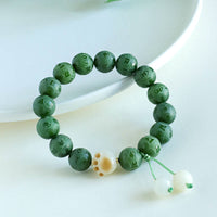 KarmaRipple's Bodhi Seed Om Mani Padme Hum Carved Balance Bracelet