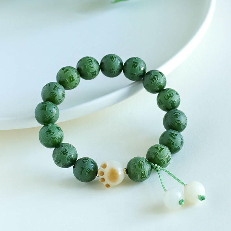 KarmaRipple's Bodhi Seed Om Mani Padme Hum Carved Balance Bracelet p23