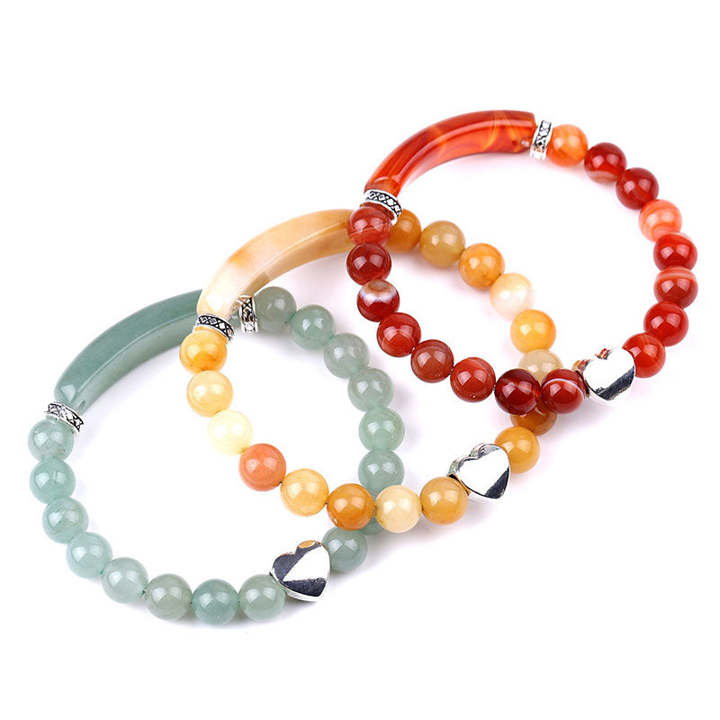 KarmaRipple's Authentic Gemstone Beadwork Unisex Heart Bracelet p12