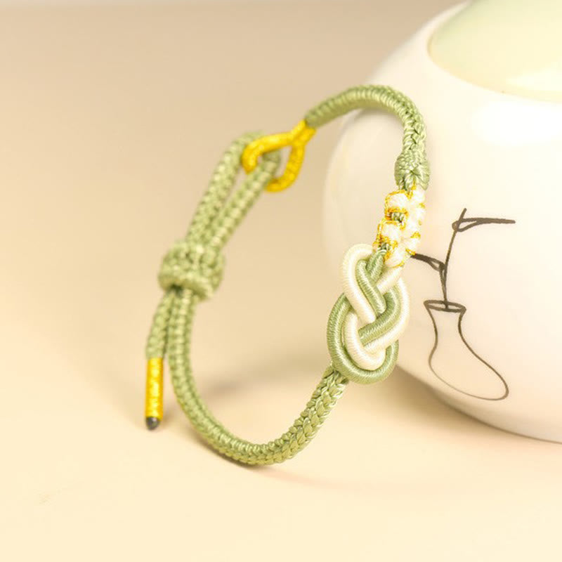 KarmaRipple's Handcrafted Eight Thread Peace Weave Peach Blossom Weave Fortune Connection Bracelet p4
