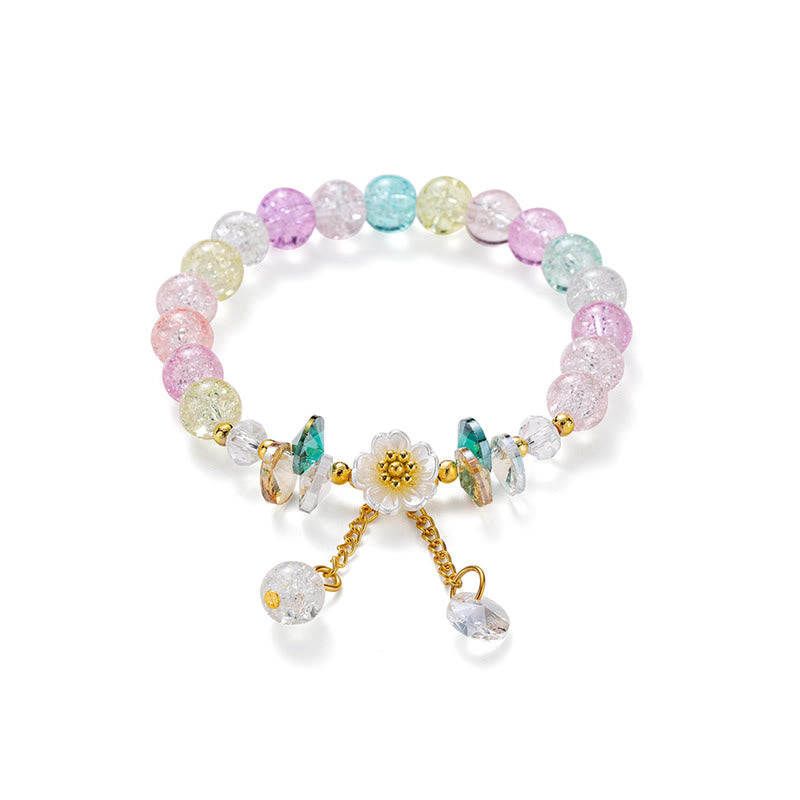 KarmaRipple's Simple Design Flower Talisman Glass Bead Bracelet p33