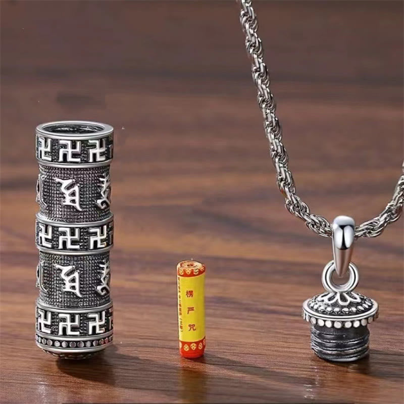 KarmaRipple's Om Mani Padme Hum Swastika Twisted Chain Wisdom Pendant Necklace p4