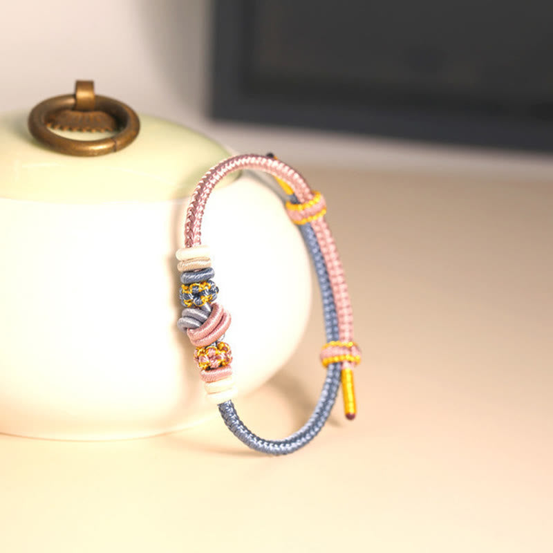 KarmaRipple's Two-Color Rope Handcrafted Eight Thread Peace Weave Fortune Connection Bracelet p8