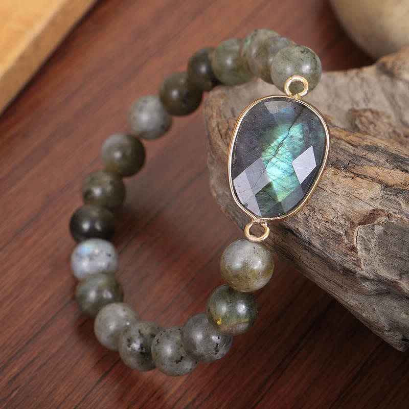 KarmaRipple's Authentic Labradorite Moonstone Support Balancing Beaded Bracelet p2