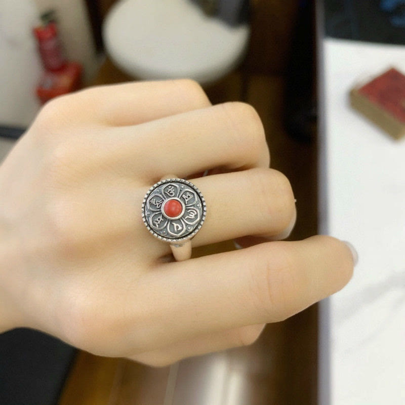 KarmaRipple's Tibetan Om Mani Padme Hum Peace Rotatable Ring p6