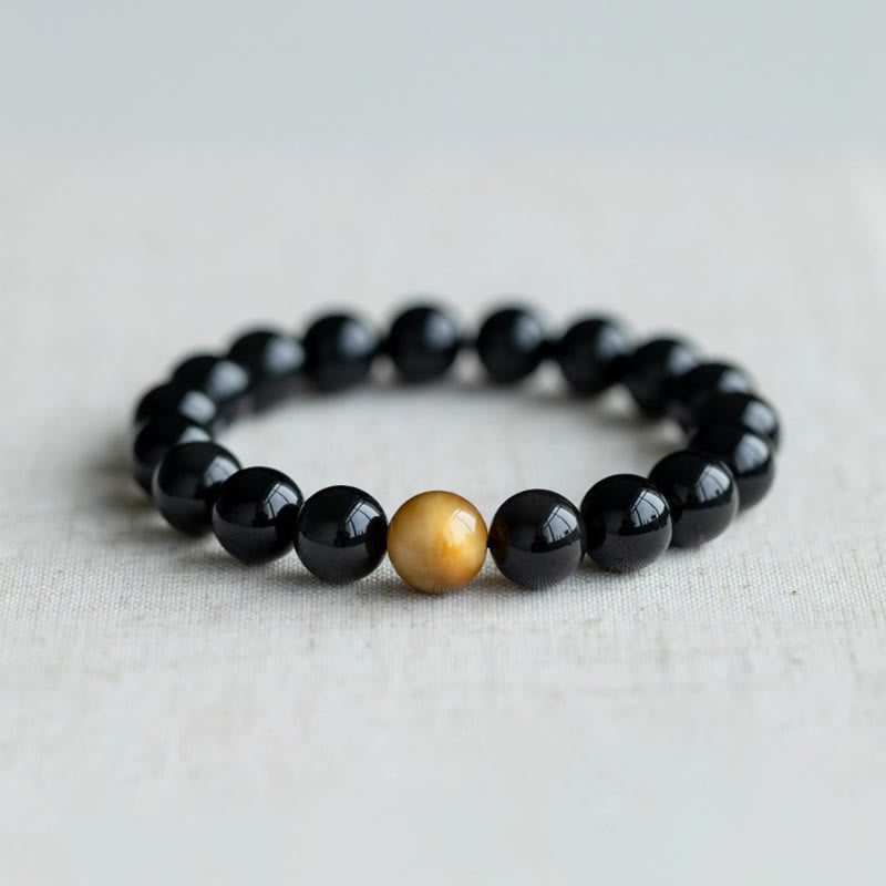 KarmaRipple's Authentic Rainbow Obsidian Tiger Eye Positive Love Bracelet p3