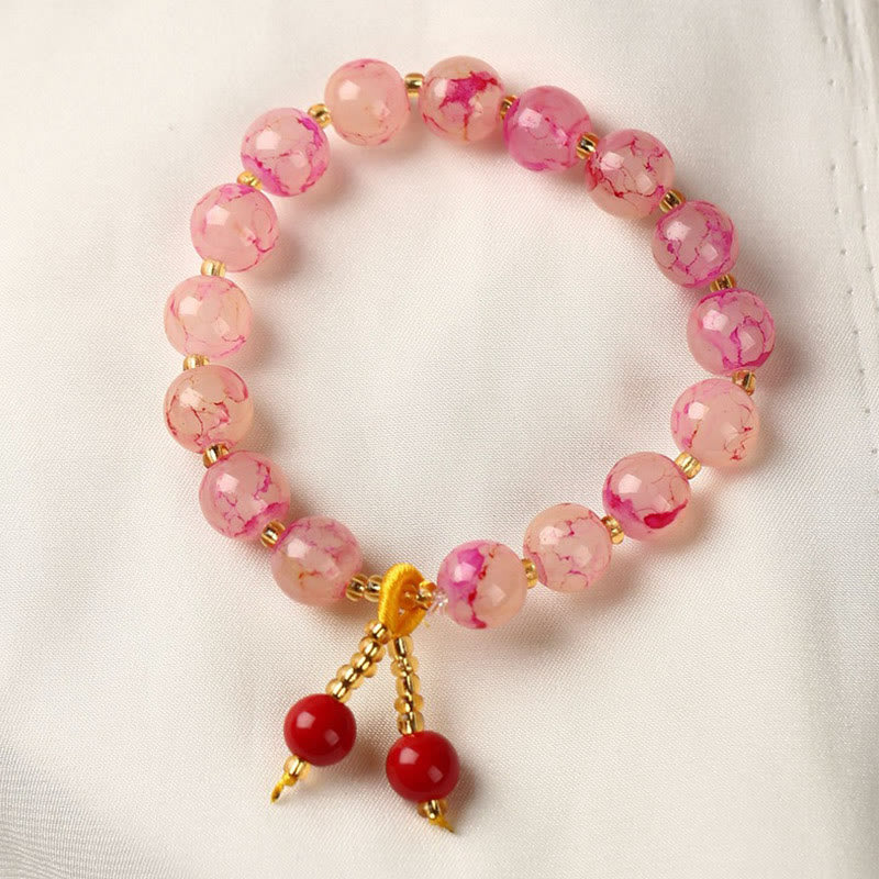 KarmaRipple's Liuli Glass Bead Blessing Balance Bracelet p2