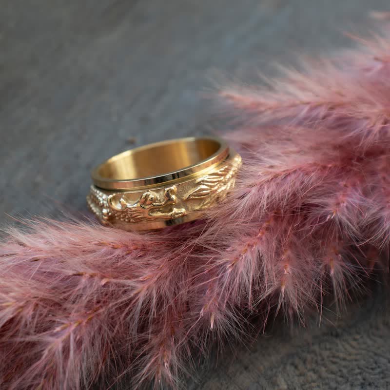 KarmaRipple's Dragon Titanium Steel Stimulation Rotatable Ring ( p13