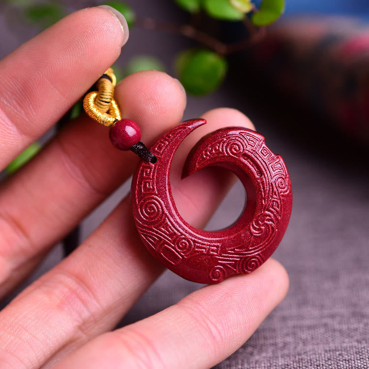 KarmaRipple's One's Fortune Improves Design Patern Authentic Cinnabar Blessing Pendant Necklace p6