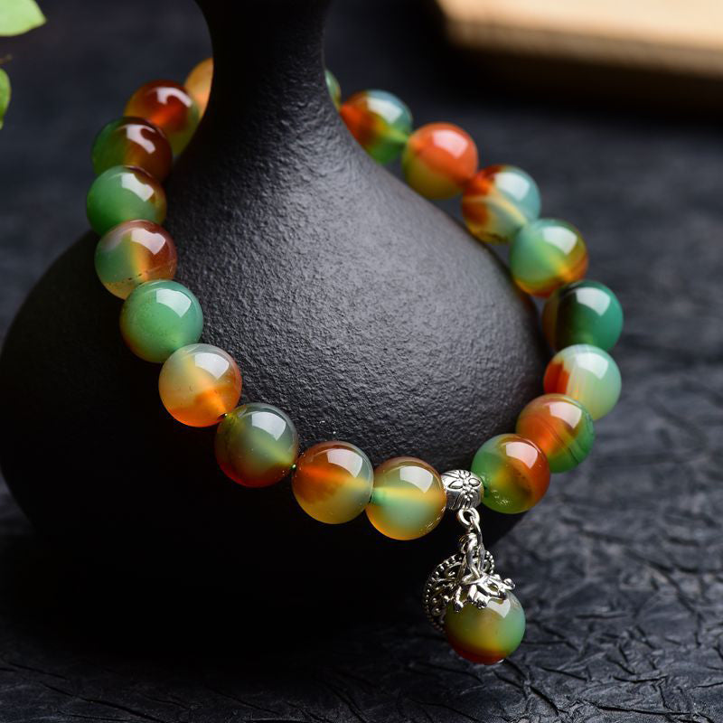 KarmaRipple's Tibetan Authentic Green Agate Balancing Bracelet p8