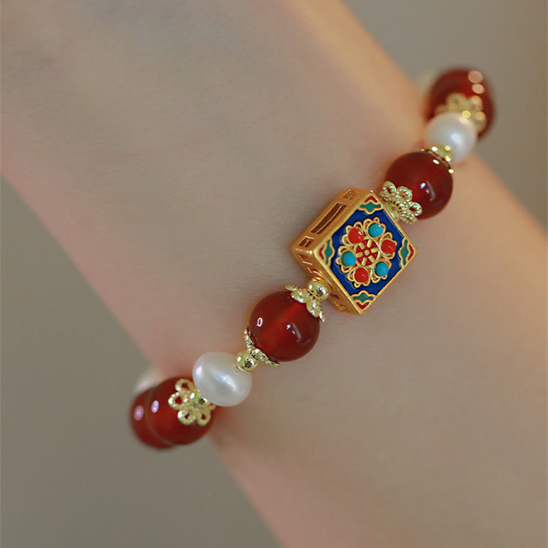 KarmaRipple's Red Agate Pearl Confidence Self-acceptance Bracelet p5