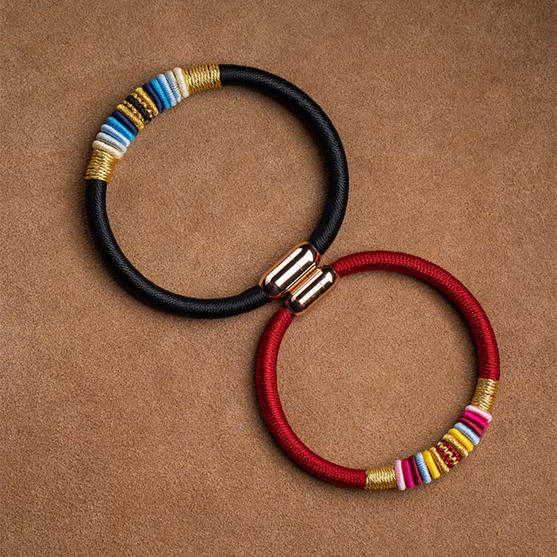 KarmaRipple's Tibetan Handmade King Kong Weave Protection Magnetic Buckle Woven Bracelet ( p17