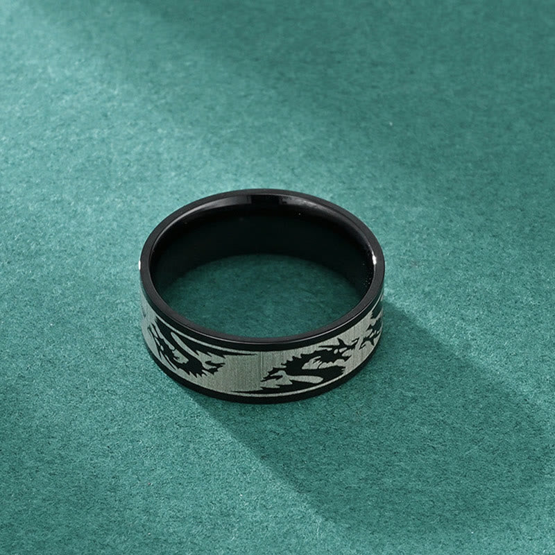 KarmaRipple's Dragon Carved Protection Strength Titanium Steel Ring p7