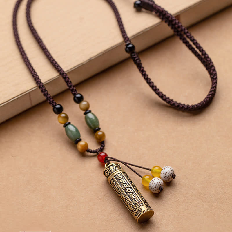 KarmaRipple's Buddhastoneshop Tibet Om Mani Padme Hum Agate Shurangama Sutra Protection Pendant Necklace p14