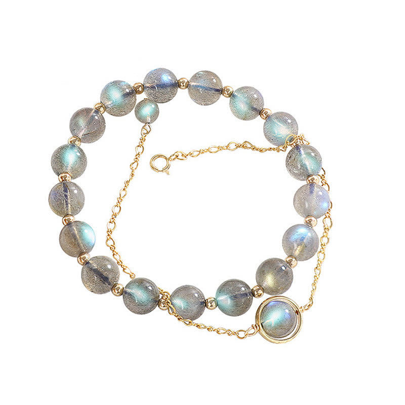 KarmaRipple's 14k Gold Plated Authentic Moonstone Balancing Love Bracelet p7